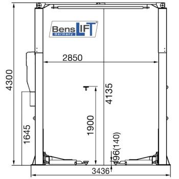 Benslift 2-Säulen Hebebühne 4,2t BL 2.42-C43
